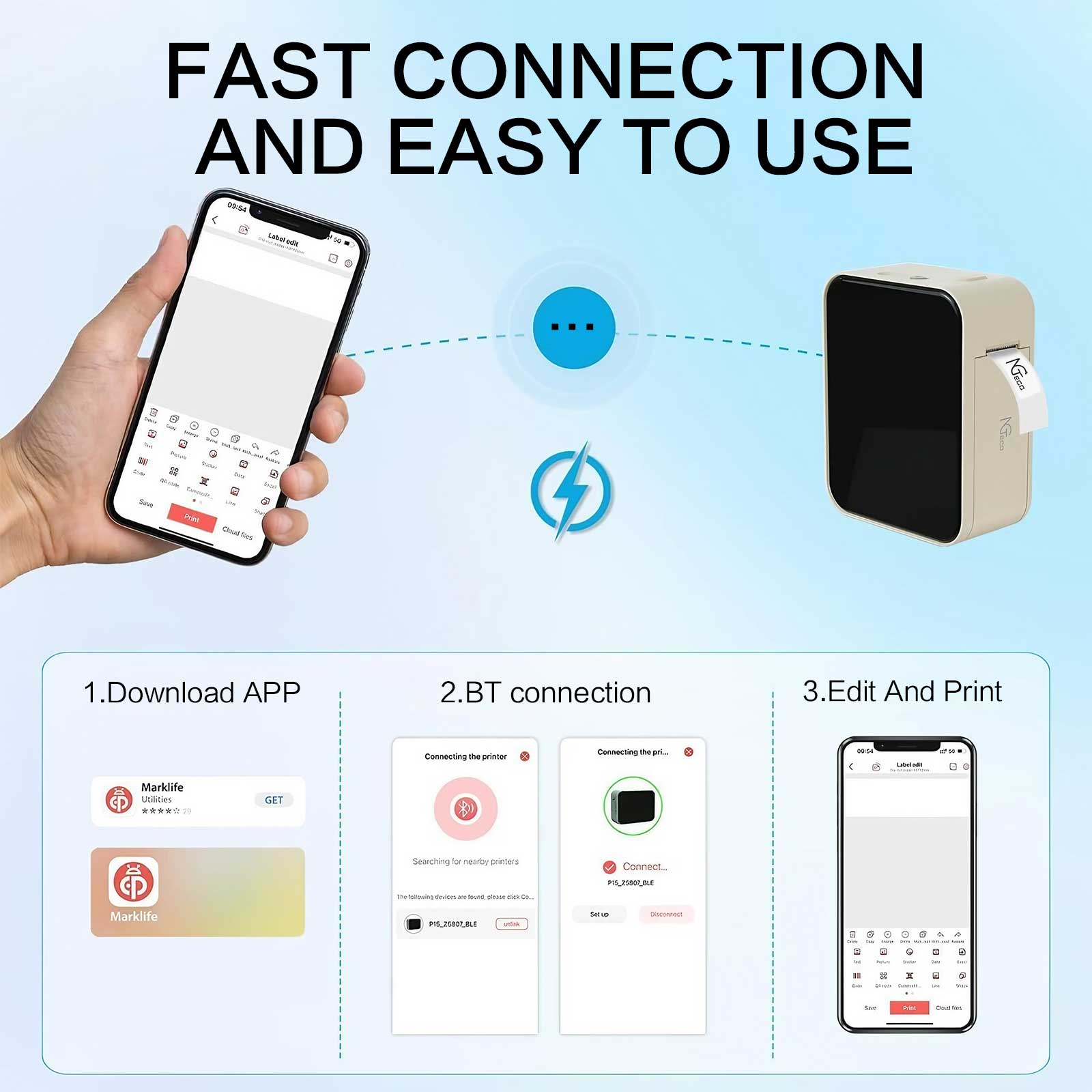 Portable Wireless Thermal Labe - Barcode Printer 评论和价格