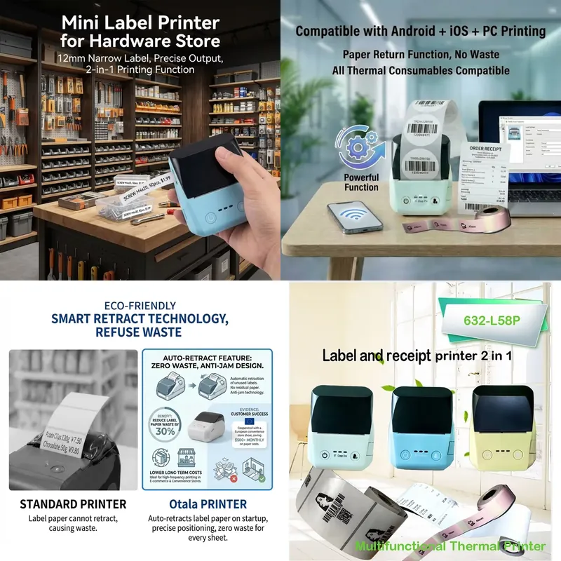 Mini 58mm Receipt Thermal Port - Barcode Printer 评论和价格